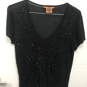 Tory Burch Black Sequin T Shirt